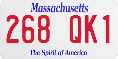 MA license plate 268QK1