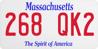 MA license plate 268QK2