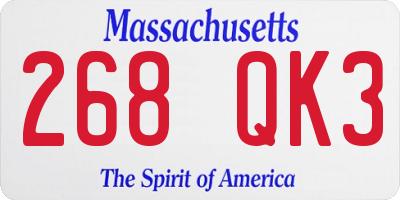 MA license plate 268QK3