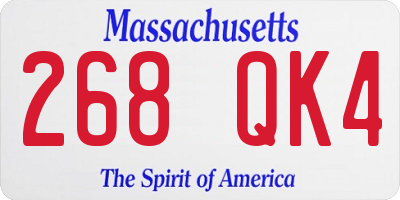 MA license plate 268QK4
