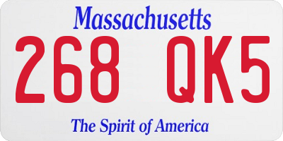 MA license plate 268QK5