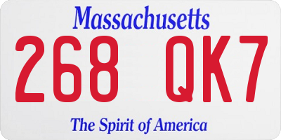 MA license plate 268QK7
