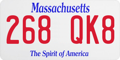 MA license plate 268QK8
