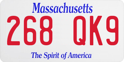 MA license plate 268QK9