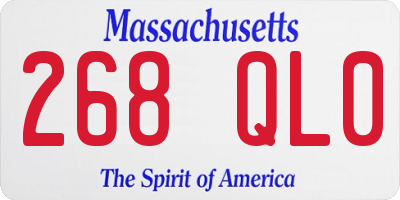 MA license plate 268QL0