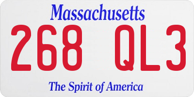 MA license plate 268QL3