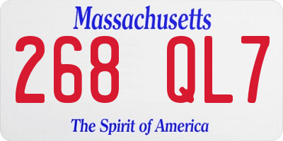 MA license plate 268QL7