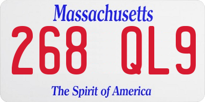MA license plate 268QL9