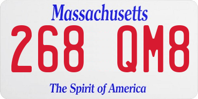 MA license plate 268QM8