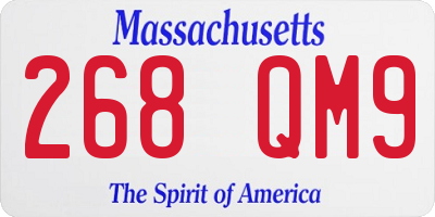 MA license plate 268QM9