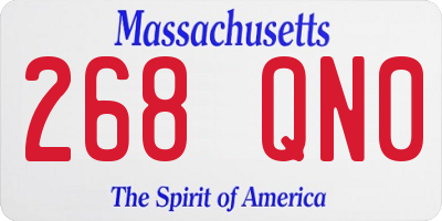 MA license plate 268QN0