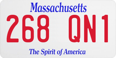 MA license plate 268QN1