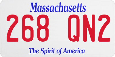 MA license plate 268QN2