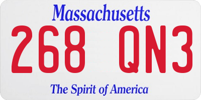 MA license plate 268QN3