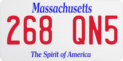 MA license plate 268QN5