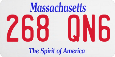 MA license plate 268QN6