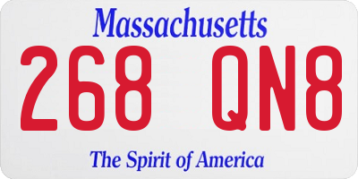 MA license plate 268QN8