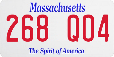 MA license plate 268QO4