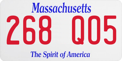MA license plate 268QO5