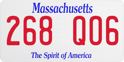 MA license plate 268QO6