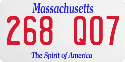 MA license plate 268QO7