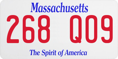MA license plate 268QO9