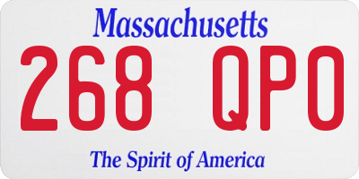 MA license plate 268QP0