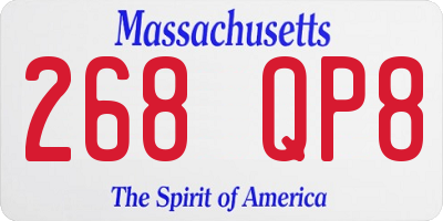 MA license plate 268QP8