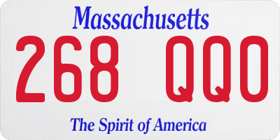 MA license plate 268QQ0