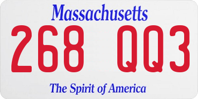 MA license plate 268QQ3