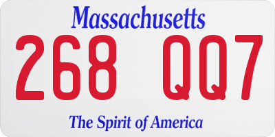MA license plate 268QQ7
