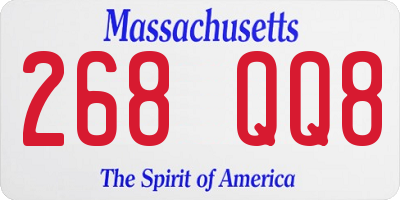 MA license plate 268QQ8