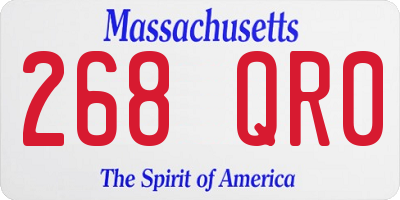 MA license plate 268QR0