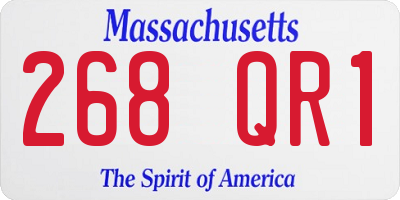 MA license plate 268QR1