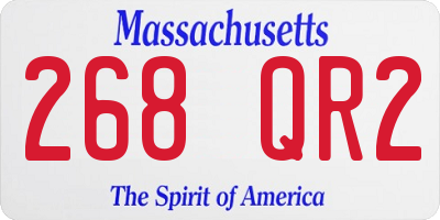 MA license plate 268QR2
