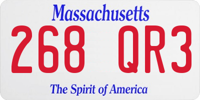 MA license plate 268QR3