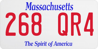 MA license plate 268QR4
