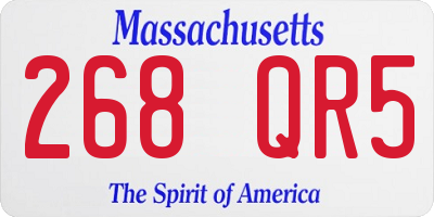 MA license plate 268QR5