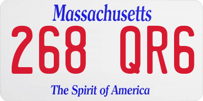 MA license plate 268QR6