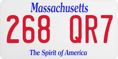 MA license plate 268QR7