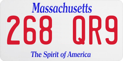 MA license plate 268QR9