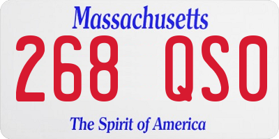 MA license plate 268QS0