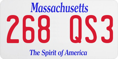 MA license plate 268QS3