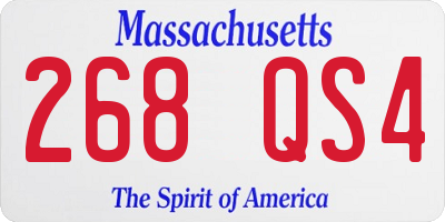 MA license plate 268QS4