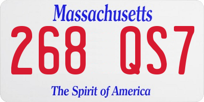MA license plate 268QS7