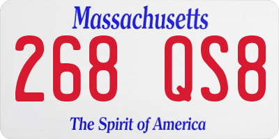 MA license plate 268QS8