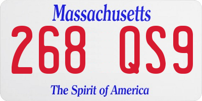 MA license plate 268QS9