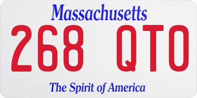 MA license plate 268QT0