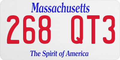 MA license plate 268QT3