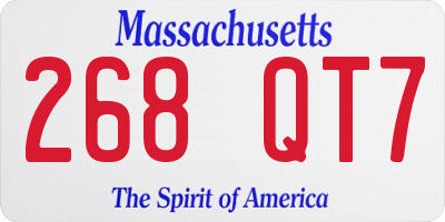 MA license plate 268QT7